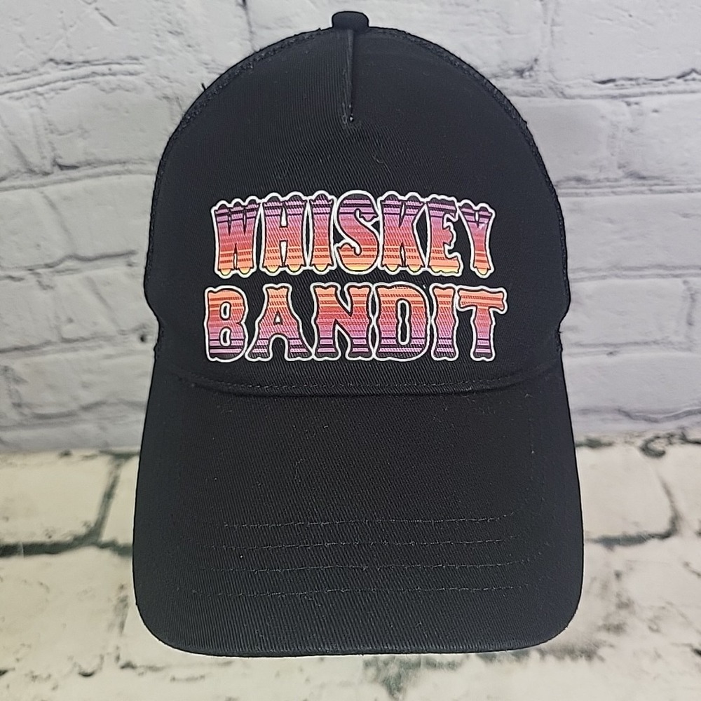 Shyanne Whiskey Bandit Trucker Hat Unisex One Size Black Snapback Ball Cap